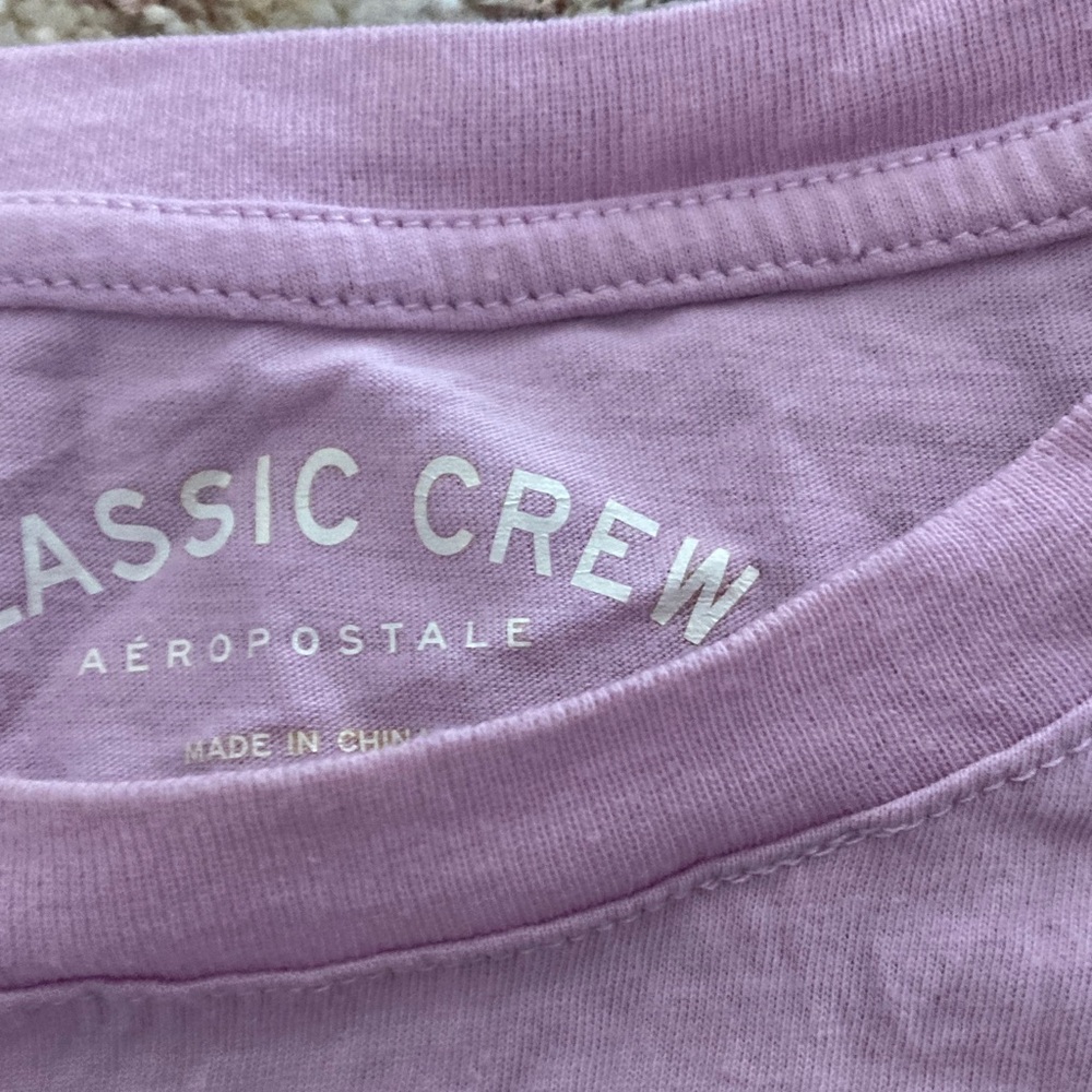 Aeropostale Lavender Tee with Floral Accents - Picture 2 of 3